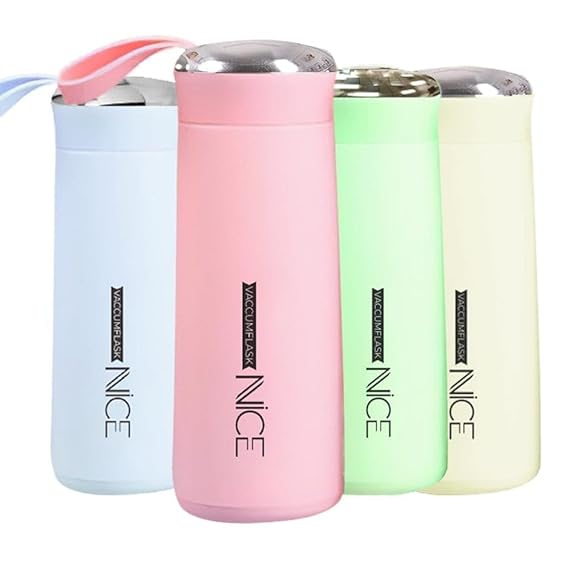 Nice Glass Water Bottle-400ML Hot and Cold Beverage for School ,College ,Home, Gym Multicolor Portable Bottle (1)