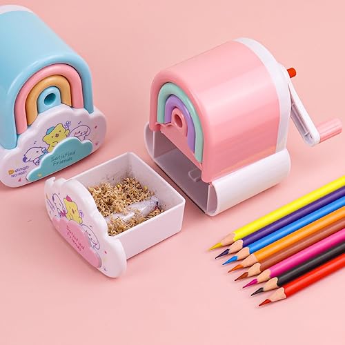 1 Rainbow Shaped Pencil Sharpener Sharpeners (Set of 1, Multicolor)