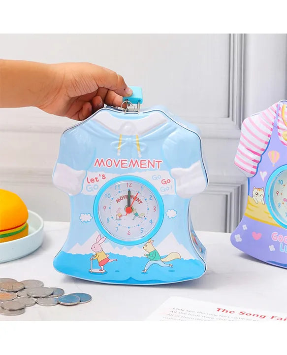 Metal Dress Shaped Piggy Bank with Alarm (Colour May Vary)
