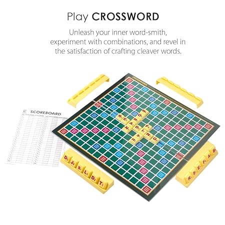 Brilliant 2 in 1 Crossword & Mental Maths Classic Board Games | Word, Letters, Numbers Game for All Ages