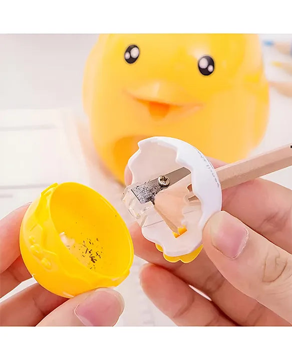 Sharpener For Kids 2 In 1 Chick And Chicken Shaped Pencil Sharpener Heavy-duty Manual Portable Sharpener For Kids Adults Boys And Girls Color May Vary