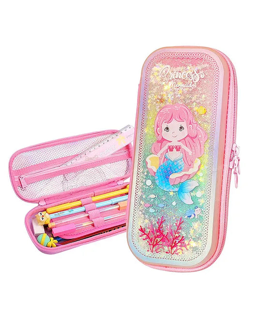 FIDDLERZ Pencil Case Multipurpose Shiny Spacious Zipper Pouch-Multi (Pack of 1) Glitter Art EVA Pencil Box  (Set of 1, Multicolor)