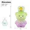 Teddy Bear Plastic Water Bottle for Kids, Push Button Open Kids Water Bottle with Straw, Sipper Bottle for Kids with Adjustable Strap and Stickers, 800ml, (Pack of 1, Green)