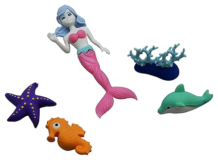 Mermaid Eraser Set Mermaid Princess Eraser for Kids School Students Gift Items Cute Eraser Set for Girls