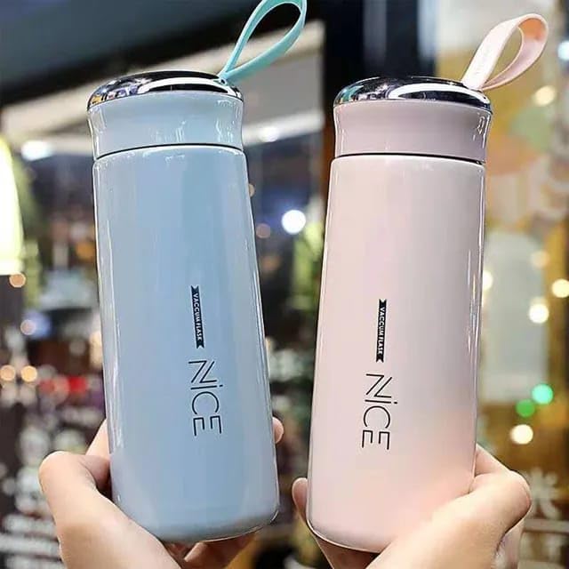 Nice Glass Water Bottle-400ML Hot and Cold Beverage for School ,College ,Home, Gym  Multicolor Portable Bottle (1)