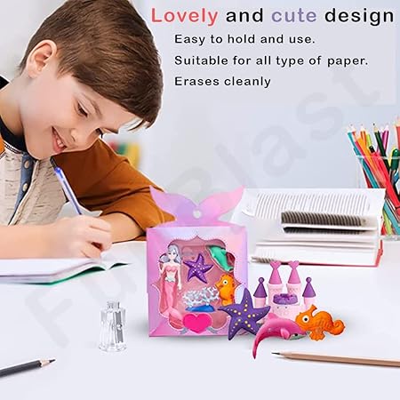 Mermaid Eraser Set Mermaid Princess Eraser for Kids School Students Gift Items Cute Eraser Set for Girls