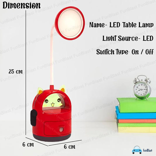 FunBlast Table Lamp - Cute Animal Design Desk Lamp, 2 in 1 Study Desk LED Lamp, Rechargeable Desk Lamp with Sharpener, Study Desk Light for Study Room/Home, Office (B)