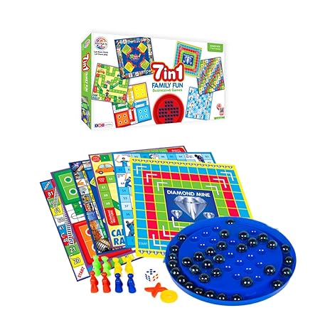 7 in 1 Family Board Game,|Brainvita,Ludo,Snakes & Ladders,Business,Car Rally,Diamond Mine,Cricket