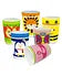Cartoon Theme Bamboo Fiber Glasses for Kids Set of 2 Random Design