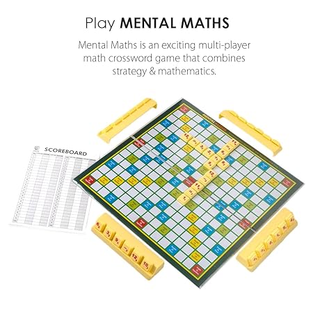 Brilliant 2 in 1 Crossword & Mental Maths Classic Board Games | Word, Letters, Numbers Game for All Ages