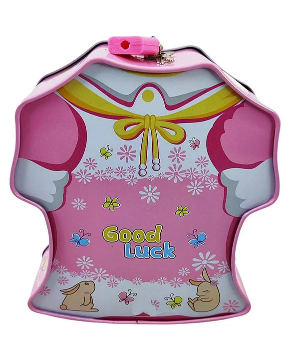 Metal Dress Shaped Piggy Bank with Alarm (Colour May Vary)