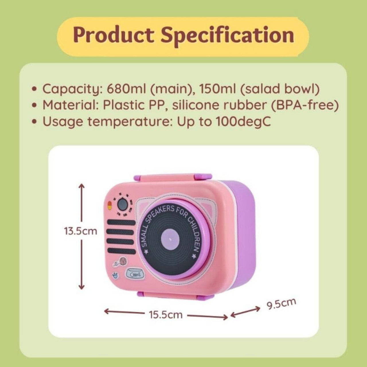 Smart Speaker Shaped Lunch Box , 3 Compartment Lunch Box 3 Containers Lunch Box  (680 ml)
