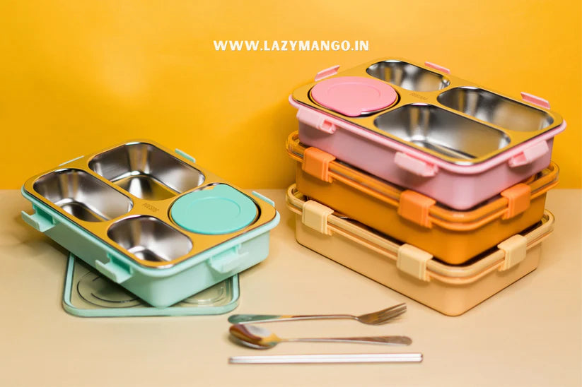 radworld New mofu tofu Stainless Steel Lunch Boxes (4 Compartment Lunch Box)