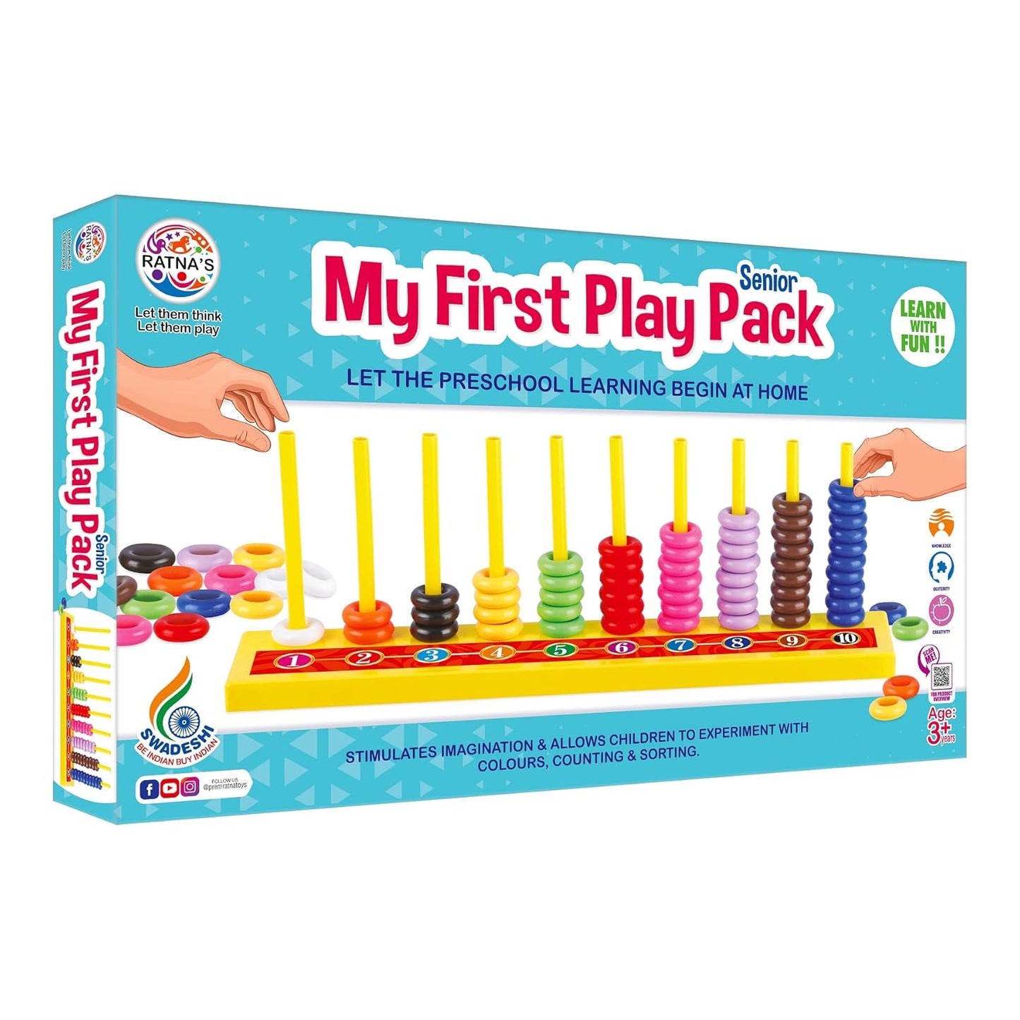 My First Play Pack Senior for Kids 2 in 1. Learn Counting and Colours with Fun