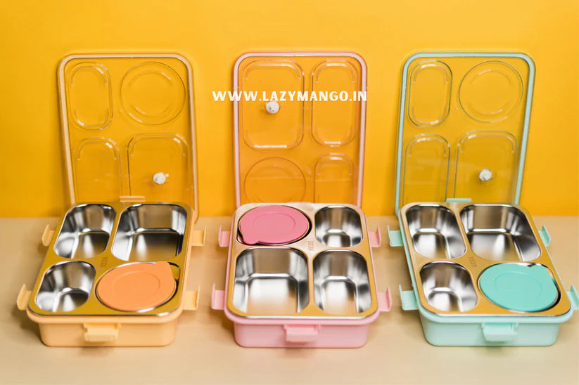 radworld New mofu tofu Stainless Steel Lunch Boxes (4 Compartment Lunch Box)