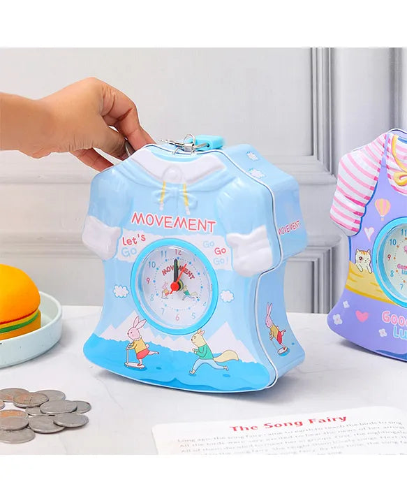 Metal Dress Shaped Piggy Bank with Alarm (Colour May Vary)