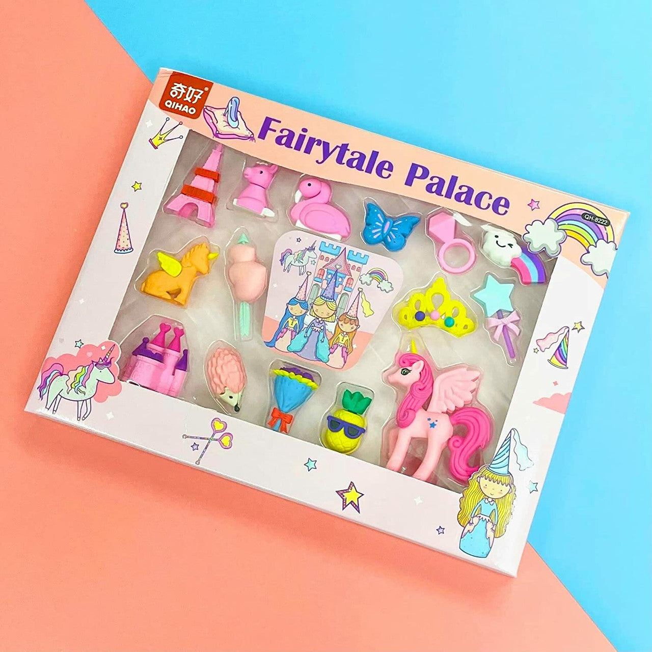 Kiditos Fairytale Palace Toy For Girls Play Fancy Erasers For Kids School Stationary Kit Non-Toxic Eraser  (Set of 15, Multicolor)