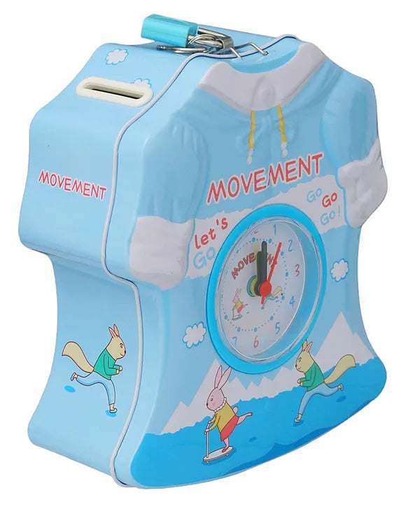 Metal Dress Shaped Piggy Bank with Alarm (Colour May Vary)