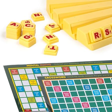 Brilliant 2 in 1 Crossword & Mental Maths Classic Board Games | Word, Letters, Numbers Game for All Ages
