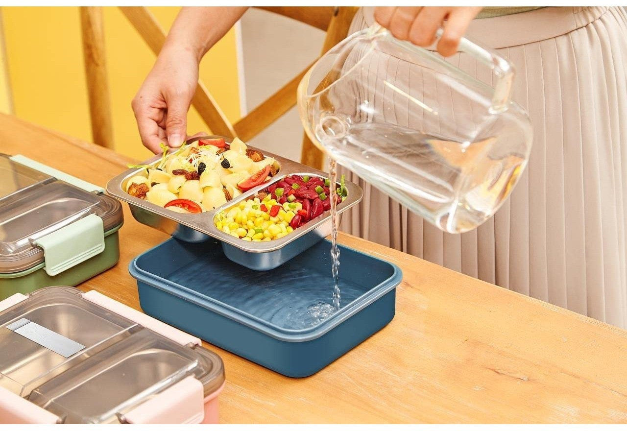2 Compartment Insulated Lunch Box Stainless Steel Tiffin Box for School 2 Containers Lunch Box  (500 ml, Thermoware)